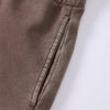 Double Waistband Snow Washed Distressed Shorts