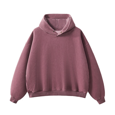 Vintage Wash Distressed Fleece Boxy Hoodie