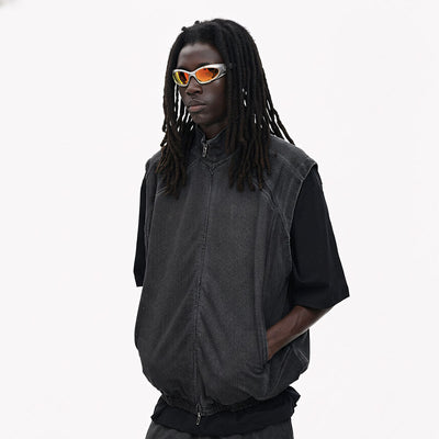 Lightweight Mesh Stand Collar Zip Vest