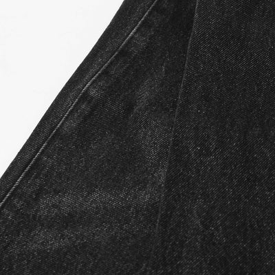 Washed Black Denim Utility Cargo Pants