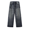 Vintage Washed Distressed Light Blue Wide Jeans