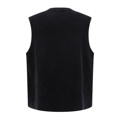 Vintage Washed Knitted Sleeveless Fitted Tank Top