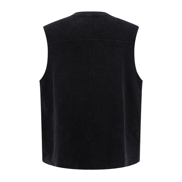 Vintage Washed Knitted Sleeveless Fitted Tank Top