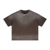 Boxy Raw Edge Washed Loose Short Sleeve Tee