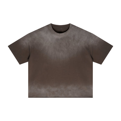 Boxy Raw Edge Washed Loose Short Sleeve Tee