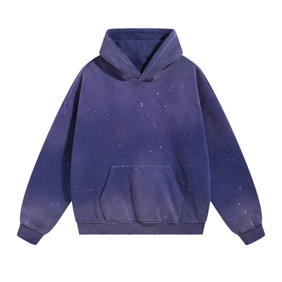 Destroyed Oversized Acid Wash Bleach Splatter Hoodie