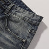 Vintage Washed Distressed Light Blue Wide Jeans