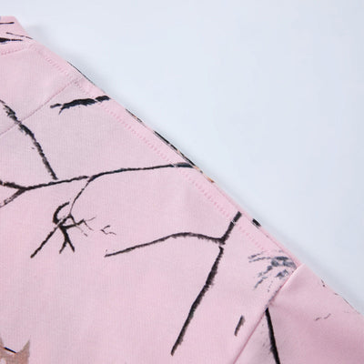 Nature Branch Print Pink Camo Short Sleeve Tee