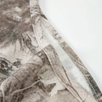 Asymmetric Single Shoulder Camo Cropped Tee