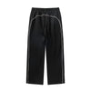 Contrast Arc Baggy Track Pants-INNBLAC Fashion Apparel