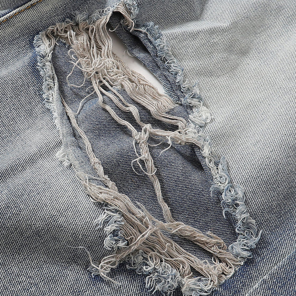 Adjustable Side Strap Distressed High Waist Shorts
