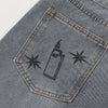 Street Style Graphic Print Relaxed Denim Shorts