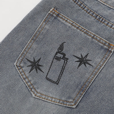 Street Style Graphic Print Relaxed Denim Shorts
