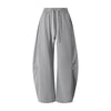 Vintage Washed Curved Panel Wide Drawstring Pants