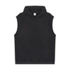 Raw Edge Sleeveless Muscle Hoodie