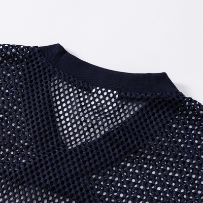 Breathable Mesh Oversized V Neck Tee