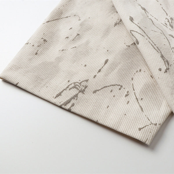 Gradient Jacquard Crack Distressed Statement Tee