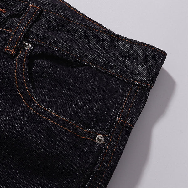 Classic Dark Wash Wide-Leg Denim Jeans