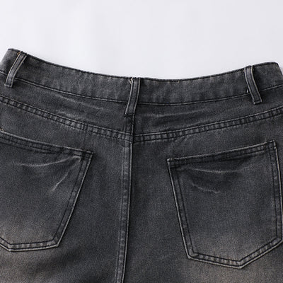 Vintage Whisker Wash Wide-Leg Jeans