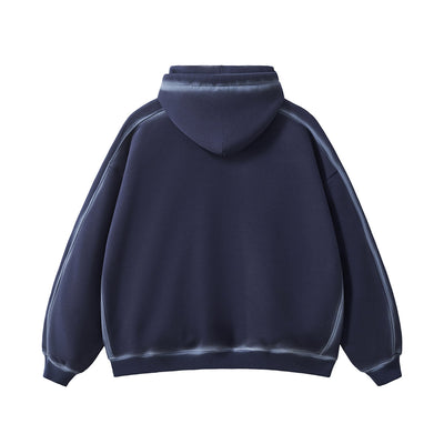 Heavyweight Spray-Bleach Wash Fleece Hoodie