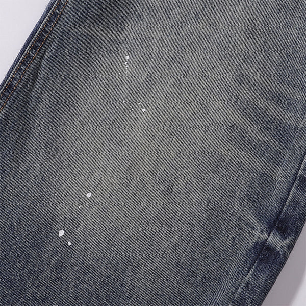Wide Leg Distressed Paint Splatter Denim Jeans