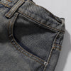 Dog Embroidery Design Vintage Washed Denim Shorts