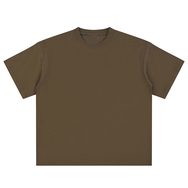 Relaxed Fit Boxy Solid Color Minimal Tee