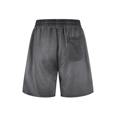 Reverse-Dyed Distressed Raw Edge Shorts