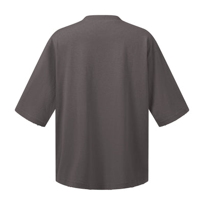 Washed Raw-Edge Pocket Clean Fit Crew Neck Tee