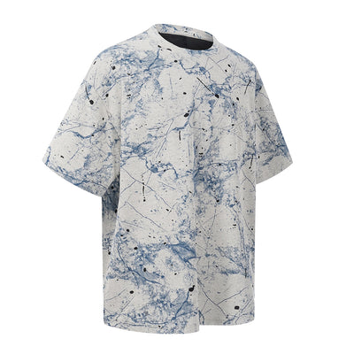 Burnout Plum Dye Artistic Color-Block Tee
