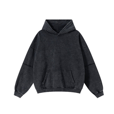 Two-Layer Sleeve Acid Washed Cotton Hoodie