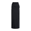 High Waist Ruched Knit Maxi Skirt
