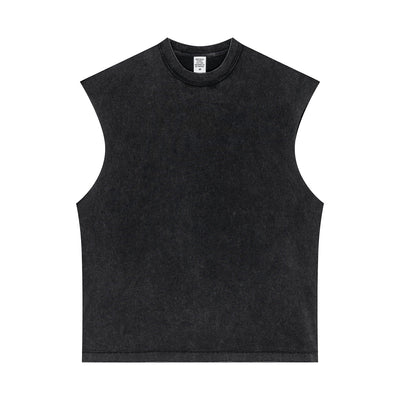 Sleeveless Raw Edge Reverse Tee 275gsm