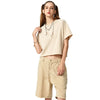 Snowflake Washed Raw Edge Boxy Cropped Tee