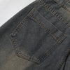 Knee Patch Design Vintage Washed Denim Shorts
