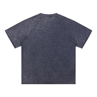 Stone-Washed Raw-Edge T-Shirt 275gsm