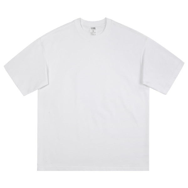 Relaxed Fit Solid Color Cotton Tee 220gsm