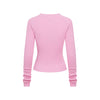 Crew-Neck Long Sleeve Ribbed Top