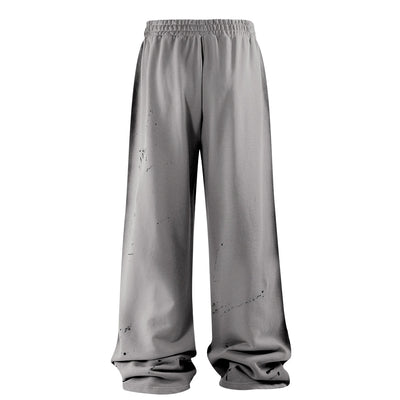 Casual Loose Fit Paint Splatter Elastic Waist Sweatpants