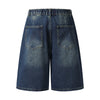 Elastic Waist Decorative Zip Bermuda Shorts