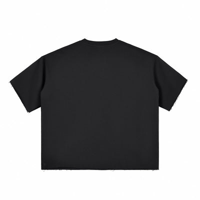 Boxy Cropped Raw Edge T-Shirt