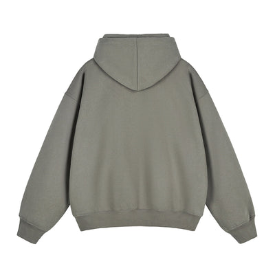 Heavyweight Double-Slider Zipper Fleece Hoodie