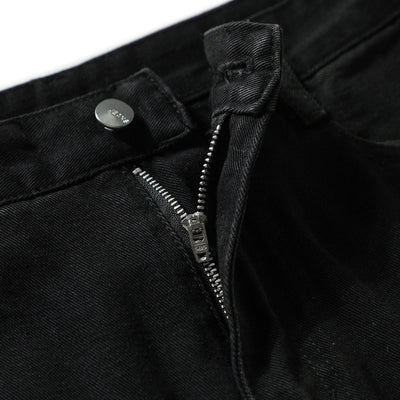 Distressed Black Ripped Flared Jeans