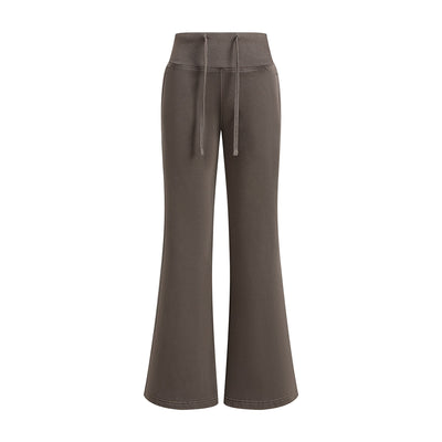 Low-Rise Washed Fleece Flare Sweatpants