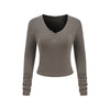 Long-Sleeve Ribbed Henley Top 275gsm