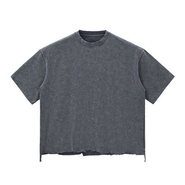 Distressed Oversized Raw Hem Tee