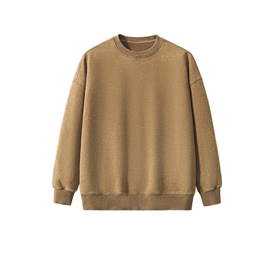Oversized Stone Wash Fleece Sweatshirt