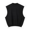 Sleeveless Boxy Fit Crewneck Sweatshirt Vest