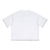 Oversized Minimal Tee Raw Edge Contrast Stitching