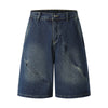Elastic Waist Decorative Zip Bermuda Shorts